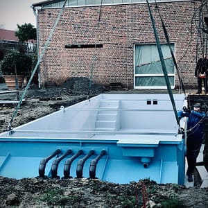 Poolbaustelle WEERTS Poolbau erste Ausstellung