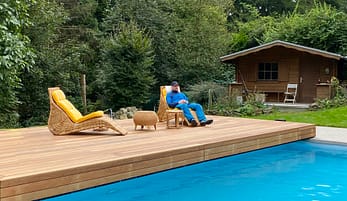 Pool Abdeckung Holzdeck